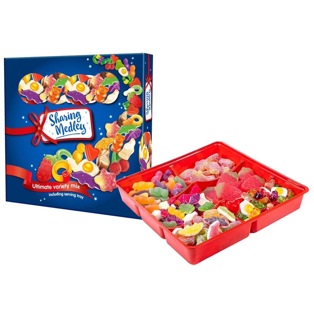 Sharing Medley Ultimate Variety Mix Gift Box Including Serving Tray 480g - All Variety Flavors in One Box - hri