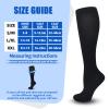 4 Pairs Compression Socks for Men and Women Graduated Stockings 15-20 mmHg Knee High Support Stockings for Circulation Sports Travel Flight Work (2black+2beige, L/XL) view 3