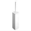 COSMIC NEA Bathroom Brush with Modern and Contemporary Design Made of Stainless Steel and Plastic. Floor Toilet Brush Holder in Matte White Color view 1