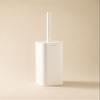 COSMIC NEA Bathroom Brush with Modern and Contemporary Design Made of Stainless Steel and Plastic. Floor Toilet Brush Holder in Matte White Color view 2