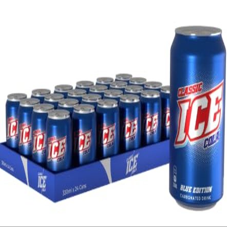 Classic ICE Cola Blue Edition 330ml x 24 Fizzy Cola Beverage with Sweet Caramel & Signature Effervescence Refreshing, Bold & Smooth Soft Drink for Parties, Sharing & Everyday Enjoyment