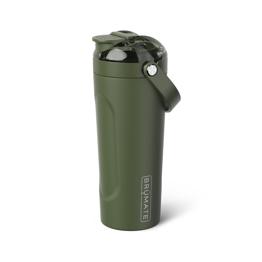 BrMate MultiShaker Blender Shaker Bottle | 100% Leakproof Insulated Stainless Steel | Pre Workout and Protein Shaker Bottle for the Gym | 25oz (OD Green)