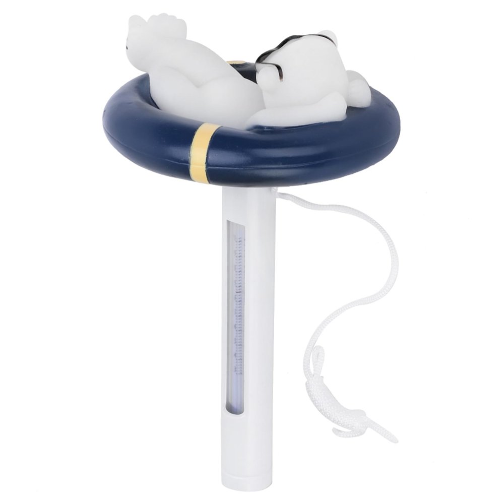 Fockety Floating Cartoon Bear Styling Thermometer for Swimming Pools Hot Tubs Fish Pond - Easy-to-Read Display - Shatter-Resistant PVC Material