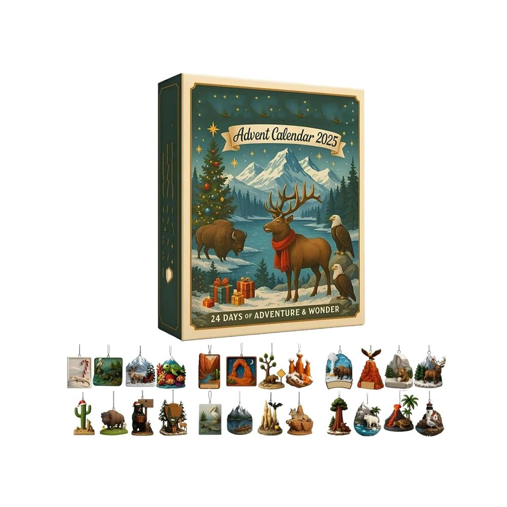 National Park Advent Calendars 24 Days Christmas Countdowns With Recyclable Paper & Sturdy Acrylic For Nature Themed Homes Decoration Family Friendly Christmas Countdowns
