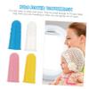 HAMPPLIES Silicone Finger Baby Toothbrush Set Soft Safe Material 4pcs Maintains Healthy Gums and Removes Tooth Stains Random Color for Infants and Toddlers for Home and Baby Bag Use view 4