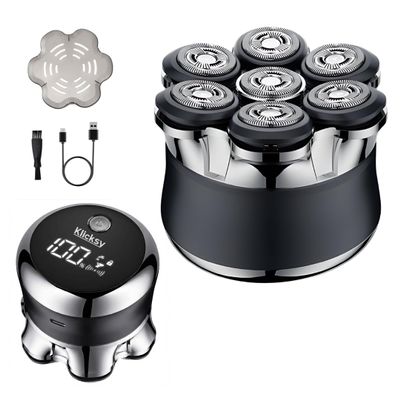 Electric Head Shaver for Bald Men 7D Floating Head Rotary Shaver for Head & Face, Wet & Dry, USB Rechargeable Waterproof Razor, Gift for Dad/Husband/Brother