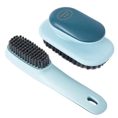 DECORNIJIA 2Pcs Scrubbing Brush Laundry Brush for Cleaning Shoes Clothing, Soft Bristles, Lightweight, ABS HandleTravel and Home Wash Tool