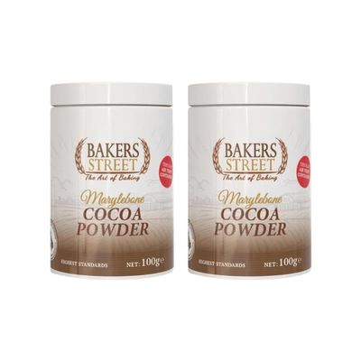 Bakers Street Alkalized Cacao Powder 2X100g Dark Brown (NP)
