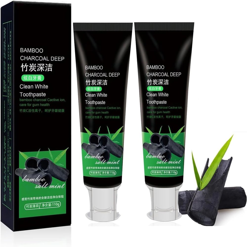 2025 Bamboo Charcoal Deep Intensive Whitening Toothpaste,Activated Charcoal Whitening Toothpaste,Deep Clean & Fresh Breath, Stain Removal Natural, Complete Care