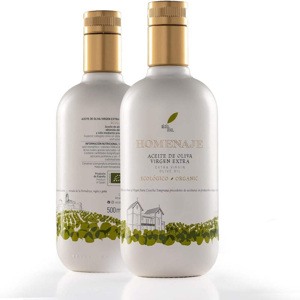 HOMENAJE Extra Virgin Olive Oil 500ml | Premium Quality | Cold-Pressed Spanish Olive Oil with Natural Purity and Exceptional Flavor for Cooking and Gourmet Dishes (Pack of 3)