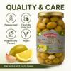 Anjoman Crete Lemon & Coriander Green Pitted Olives 2 x 1L (Pack of 2) Premium Zesty Mediterranean Marinated Olives Fresh & Aromatic Table Olives for Tapas, Mezze & Wine Pairings 2 litres Total view 3