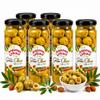 ANJOMAN 6 x Stuffed Almond Olive Green St. w/Almond Mammoth 358ml Jars | Catering Pack | Gourmet Greek Olives view 1