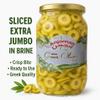 ANJOMAN 4 x Olive Green Sliced 1L Jars | Bulk Pack | Premium Mediterranean Sliced Olives in Brine view 2