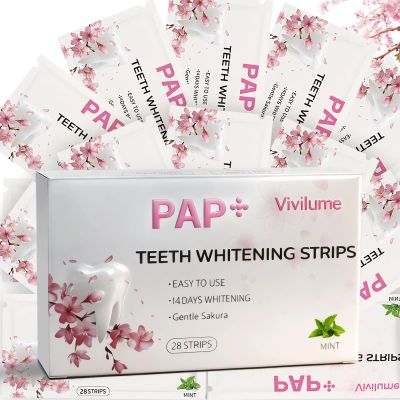 Teeth Whitening Strips 14 Treatments Kit - Teeth Whitener, Peroxide Free, Green White Strips for Teeth Whitening with Arbutin, Coconut Oil, Deep Stains Removal