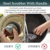 KTOJOY Stainless Steel Wool Scrubber Set, 6 Pieces with Handle, for Cleaning Dishes, Pots, Pans, Cast Iron view 3