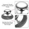 KTOJOY Stainless Steel Wool Scrubber Set, 6 Pieces with Handle, for Cleaning Dishes, Pots, Pans, Cast Iron view 4