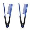 2pcs Professional Hair Straightening Comb, Beard Straightener For Men, Heat-resistant V Type Flat, Cutting Comb Iron Hairdressing Care Styling Tool Wet Dry, Suitable For Afro Hair