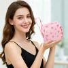 Chicarries Period Bag for Girls, Cute Corduroy Period Kit Tampon Bags for School Small Menstrual Pads Pouches for Purse (Flower bow pink) view 4