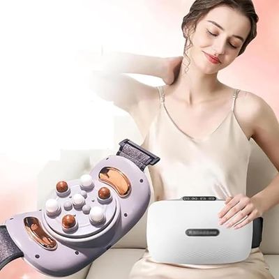 Abdominal Massager Wireless Electric Slimming Belt - 15mm Adjustable Massage Head, 3 Intensity Levels, 5 Modes, Forward/Reverse Kneading, 15min Timer for Dysmenorrhea Relief