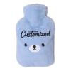 Personalised Hot Water Bottle with Plush Cover & Customized Pictures, 2 Liters, Unique Cosy Nights & Gifts, Relieves Body Aches & Pains (Sky Blue) view 1