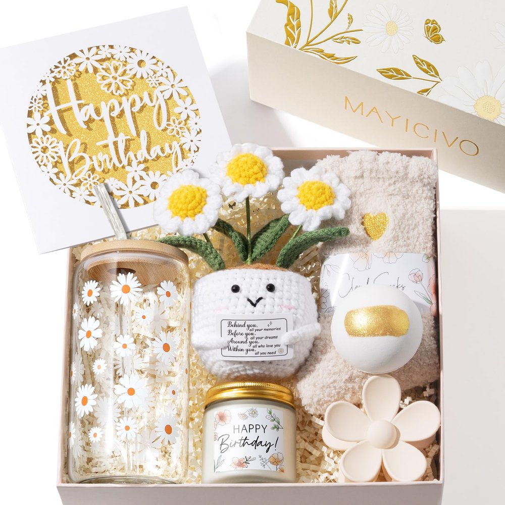 Birthday Gifts for Women Friendship, Womens Gifts for Birthdays Unique Happy Birthday Gift Basket for Best Friends Mom Sister Teen Girls Her Wife Girlfriend Coworker, Self Care Package Spa Gift Set