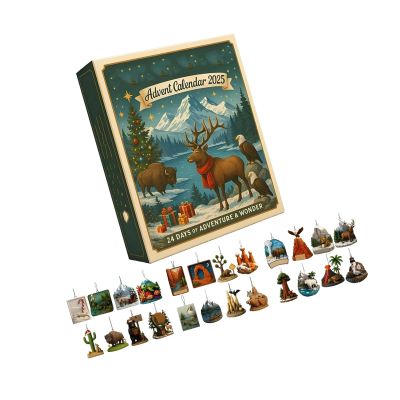 HEEZOU Nature-Themed Advent Calendar 2025 24 Window Acrylic & Paper Christmas Countdown For Family Activities Acrylic Paper Christmas Decors