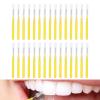 30 PCS Yellow Dental Brushes,Interdental Floss Picks Between Teeth Toothbrush Oral Care,Interdental Brushes Yellow Brushes,Dental Floss Brush 0.7mm Interdental Brushes view 1