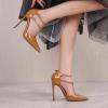 Unisex High Heels Sandals for Women & Men | Plus Size Cross-Dressing High Heels for Wedding, Dancing, Costume Events,Camel,8 UK view 2