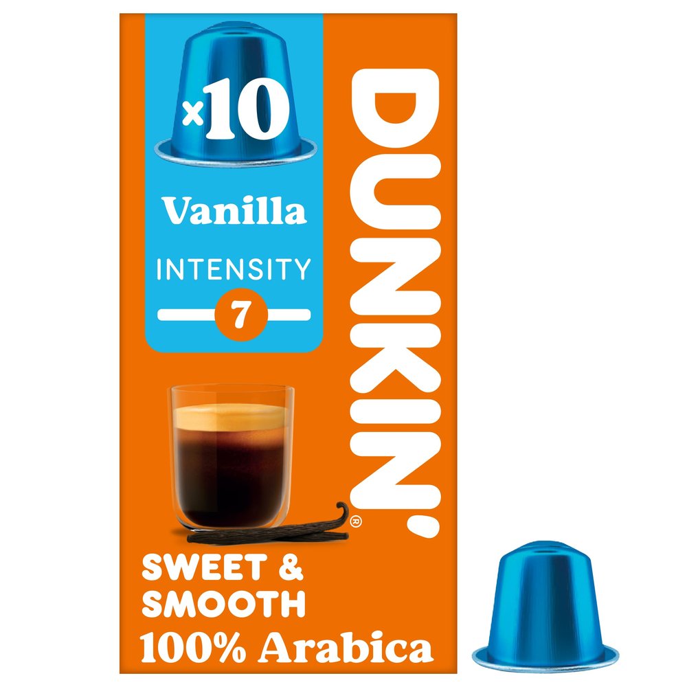 Dunkin' Nespresso Compatible Capsules Vanilla - 10 Capsules