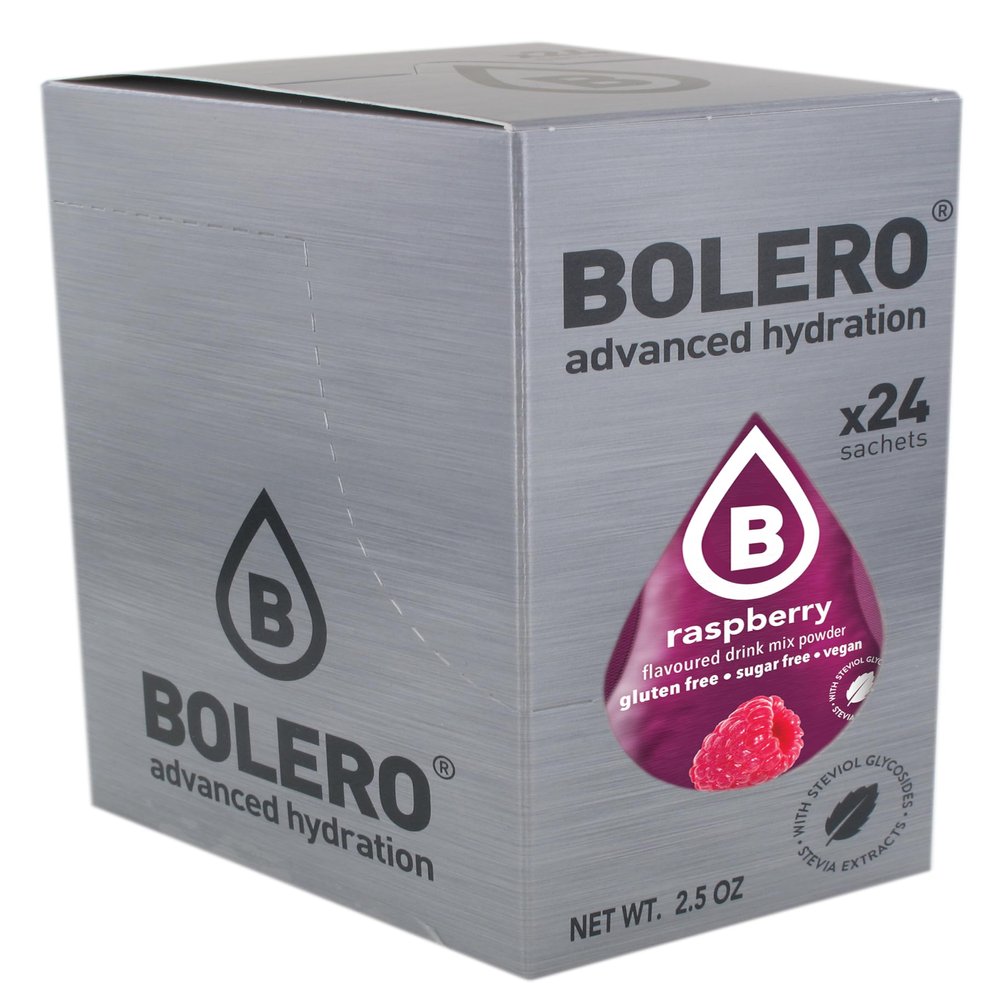 Bolero Raspberry - Box of 24 sachets (24x3g) makes 12L of sugar-free, low-calorie and tasty drink