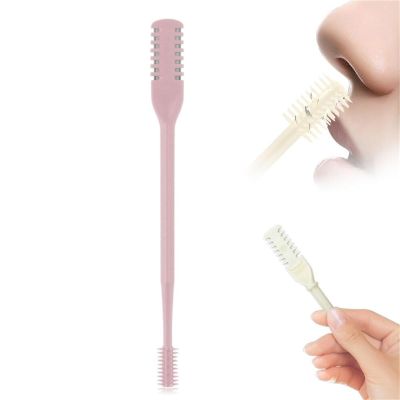Men's Manual Nose Hair Trimmer, Double-Headed Rotating Nose Hair Trimmer, Stainless Steel Nose Hair Scissors(Pink,20pcs)