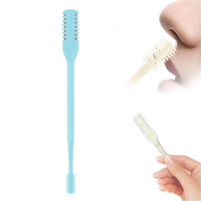 Men's Manual Nose Hair Trimmer, Double-Headed Rotating Nose Hair Trimmer, Stainless Steel Nose Hair Scissors(Blue,40pcs)