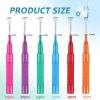 100 Pcs Interdental Brush, 5 Sizes Toothpicks Tooth Flossing Head Oral Dental Hygiene Brush, Mini Teeth Brushes Teeth Cleaner Dental Floss Stick Tooth Cleaning Tool for Braces Oral Cleaning view 2
