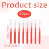30PCS Red Dental Brushes Red Interdental Brushes R ed Brushes Floss Brus hes R ed Interdental Brush ES Interdental Floss Picks for Between Teeth Toothbrush and Oral Gums view 3