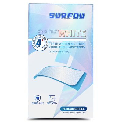 SURFOU Teeth Whitening Strips 28 Packs 56 Pcs,Peroxide Free,Gentle Formula,Fast whitening