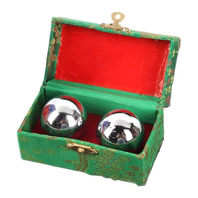 Chinese Baoding Balls - 2-Piece Metal Finger Exercise Stress Relief Balls | Portable Strength Training For Hand | Soothing Relaxation, Yoga, Health Preservation For Women & Men