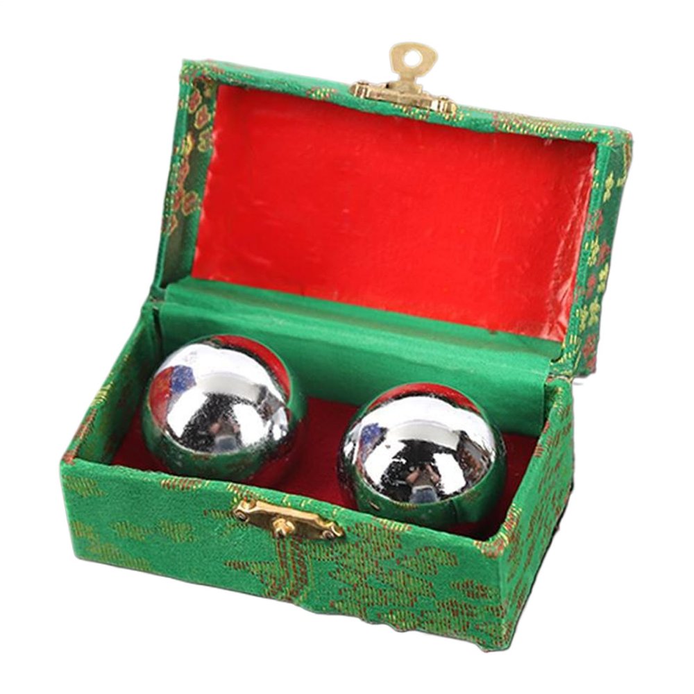 Chinese Baoding Balls - 2-Piece Metal Finger Exercise Stress Relief Balls | Portable Strength Training For Hand | Soothing Relaxation, Yoga, Health Preservation For Women & Men