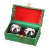 Chinese Baoding Balls - 2-Piece Metal Finger Exercise Stress Relief Balls | Portable Strength Training For Hand | Soothing Relaxation, Yoga, Health Preservation For Women & Men view 1