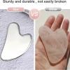 2PCS Stainless Steel Gua Sha Facial Tools Set,Heart Shape Metal Gua Sha for Body Face Neck Skincare,Guasha Tool for Face Skincare,Facial Body Relieve Muscle Tensions,Reduce Puffiness(Silver) view 2