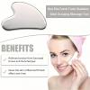 2PCS Stainless Steel Gua Sha Facial Tools Set,Heart Shape Metal Gua Sha for Body Face Neck Skincare,Guasha Tool for Face Skincare,Facial Body Relieve Muscle Tensions,Reduce Puffiness(Silver) view 3