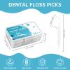 600 Count Dental Floss Picks Non-Slip Grip Handle,Non-Breakable Tooth Picks flossers Equipped with 12 Portable Boxes,Family Bundle view 2