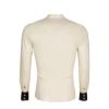 100% Natural Latex Gummi Handmade Men's Long Sleeve T Shirts with Front Button Up Tops,White,L view 3