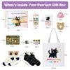 Cat Lover Gifts for Women, Gift Box with Glass Cup, Socks, Candle, Tote Bag, Greeting Card | Unique Cat Themed Presents for Birthday, Mothers Day, Christmas view 2