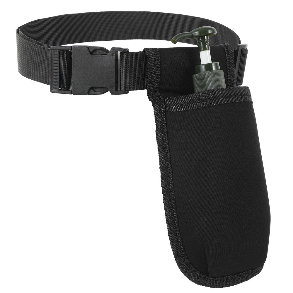 1 PCS Professional Massage Bottle Hoslter with Adjustable Belt, Single Massage Therapist Bag Portable Lotion Oil Waist Holder Organizer for Beauty Salons, Hospitals, Spas Therapy Supplies (Black)