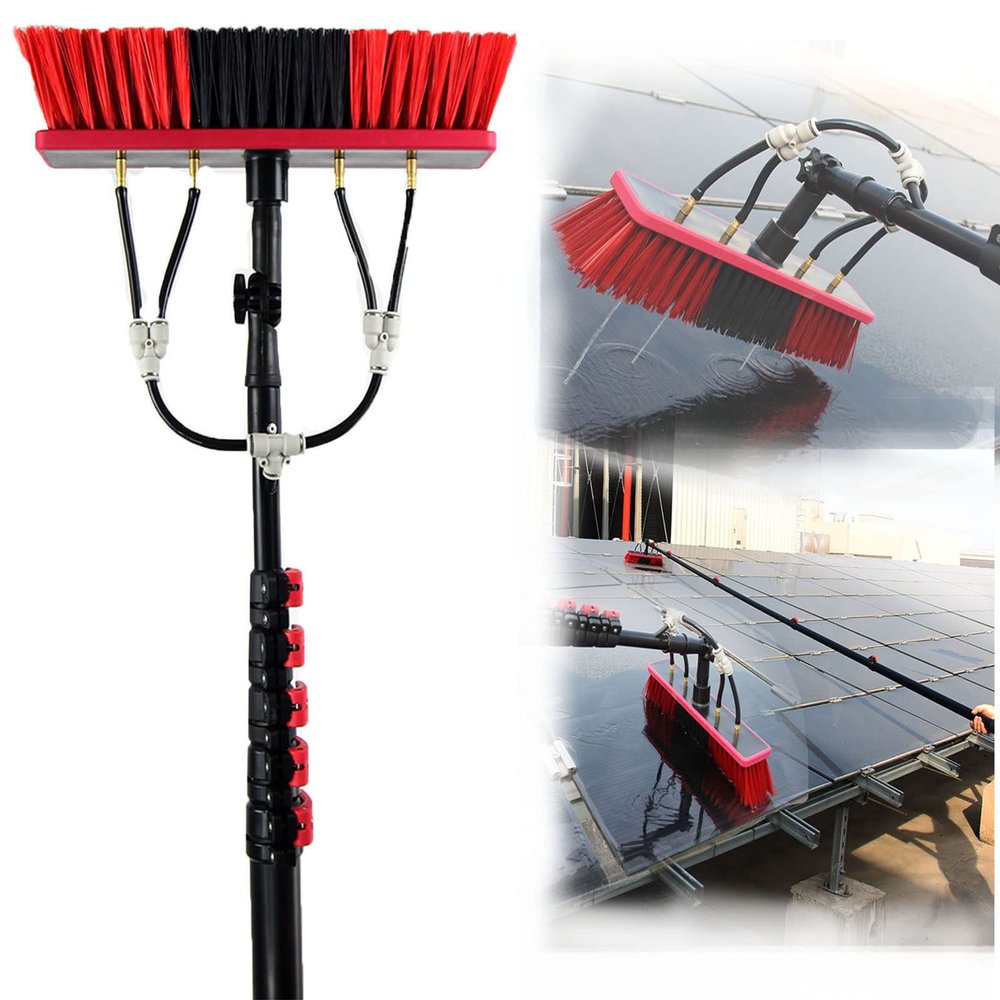 24Ft Solar Panel Cleaning Kit with Water Fed Pole & 55Cm Brush - Ideal for Window Cleaning, Solar Panel Maintenance, and High Reach Cleaning Solutions