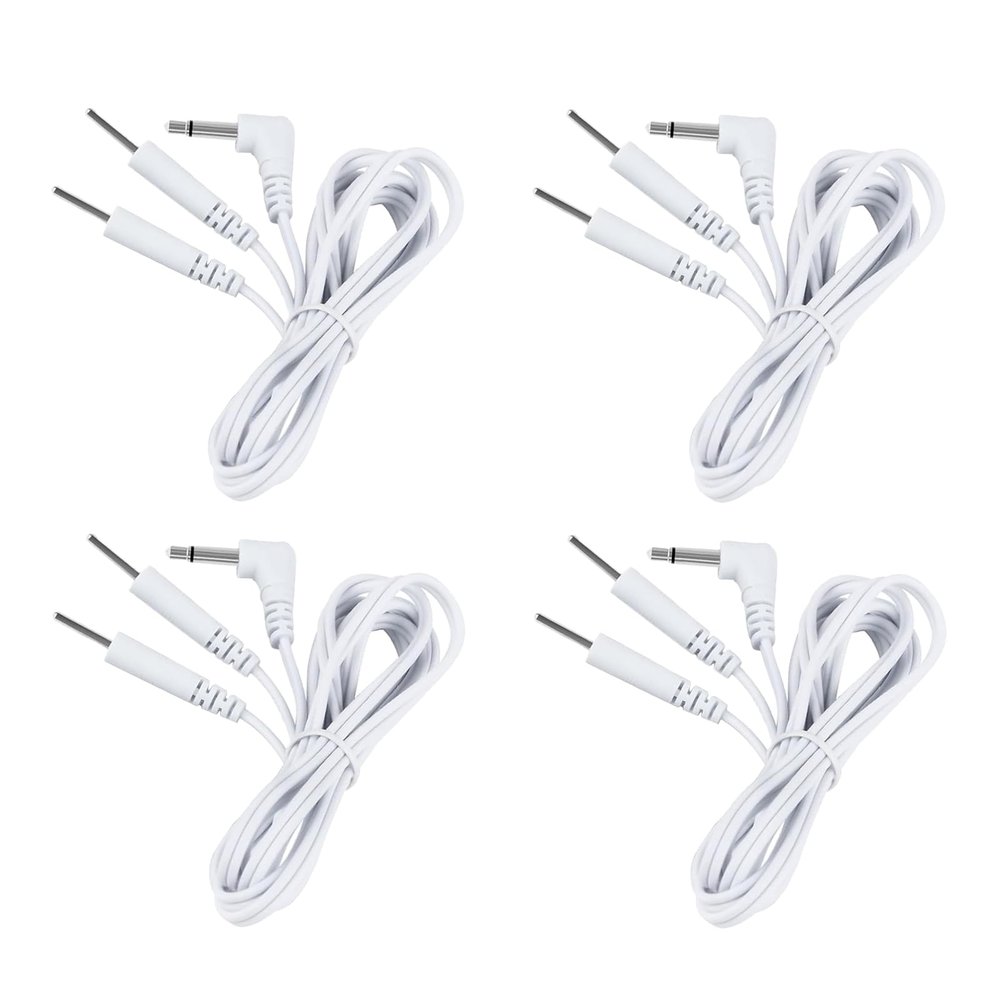 4PCS Replacement Lead Wires for TENS, 90 DC 2.35mm Plug to 2mm Electrotherapy Electrode Leads, Electrotherapy Accessories for TENS EMS Machine
