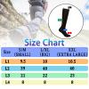 Compression Socks for Women & Men Travel Flight Compression Stocking Breathable Knee High Support Varicose Veins Socks for Athletic Running Maternity Pregnancy Nurses (Black+White, L/XL) view 2