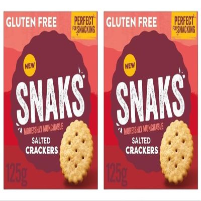 Nairn's Gluten Free Snaks Salted Crackers 125g (Pack of 2) Snacks Made with Wholegrain Oats