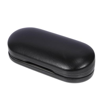 COLLBATH Portable Small and Light Glasses Storage Case with Two-in-one Design, Black Leather and Flannel Material, Includes Mirror, for Business Trips and Travel