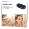 COLLBATH Portable Small and Light Glasses Storage Case with Two-in-one Design, Black Leather and Flannel Material, Includes Mirror, for Business Trips and Travel view 3